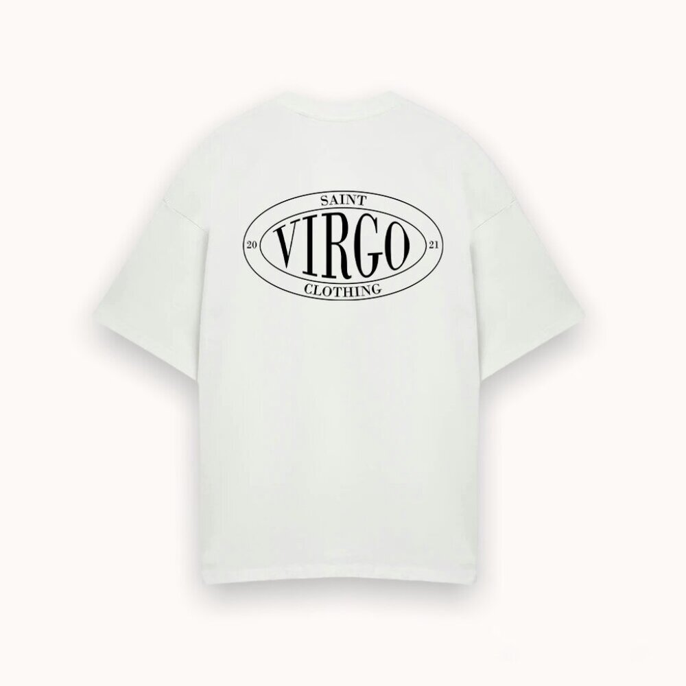 Saint Virgo Crest Team Logo Boxy T-Shirt - White / Unisex